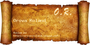 Orova Roland névjegykártya